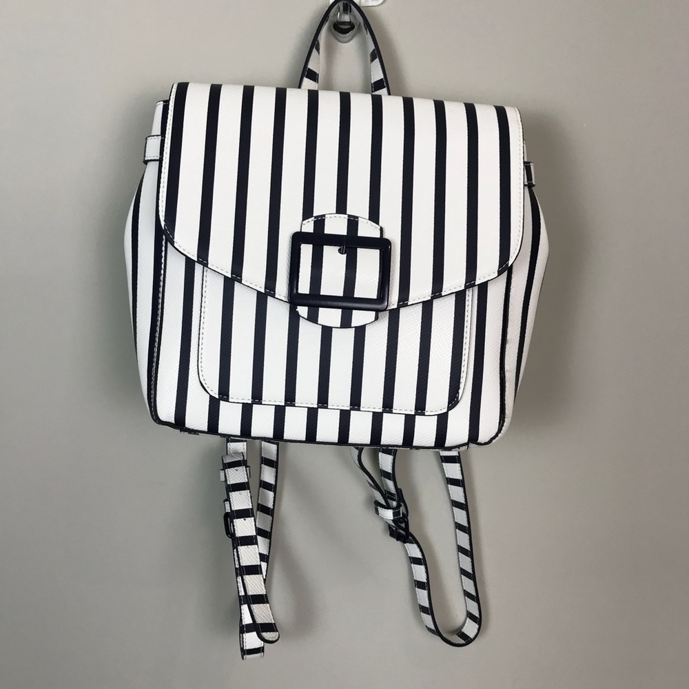 Navy and White Stripped Backpack - used once